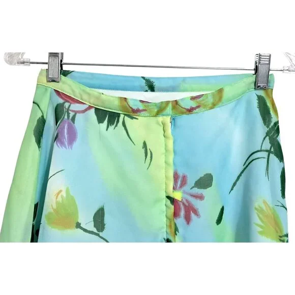 Xoxo Mini Skirt Womens Size 7 Floral Print Y2K Skater Polyester Made In USA - Picture 7 of 12